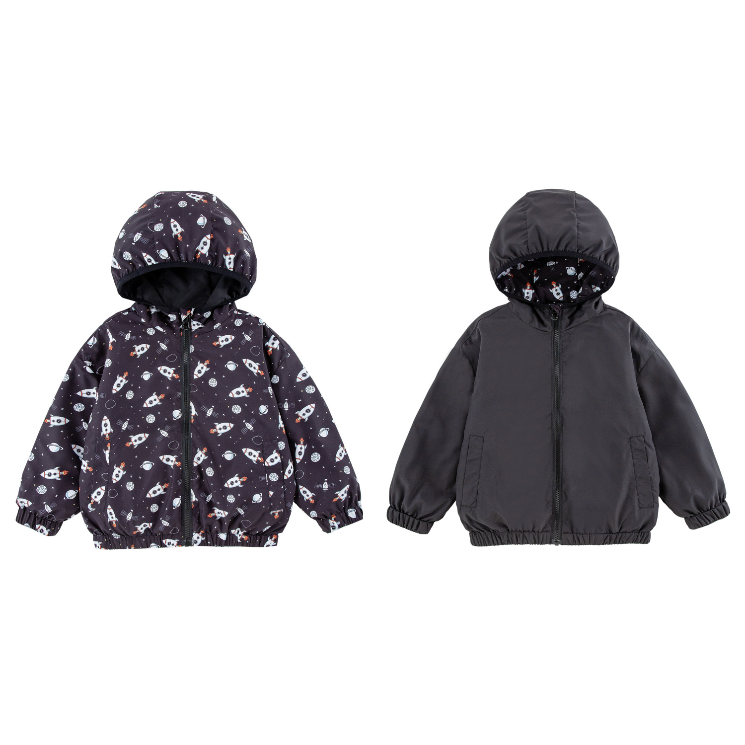 Nova Space Black Reversible Rainresistant Windbreaker